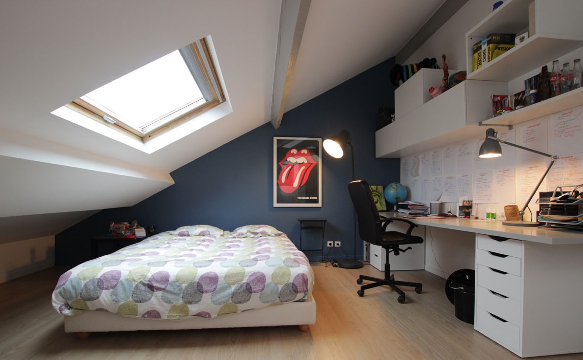 Loft nantes – chambre ado maître en couleur